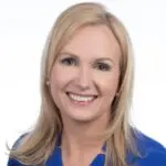 Blonde woman with friendly smile