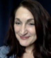 Smiling woman with dark hair