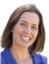 Happy woman with short brown hair