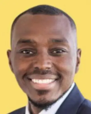 Happy man with short hair and beard