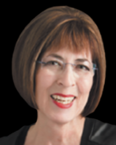 Woman with short hair and red lipstick