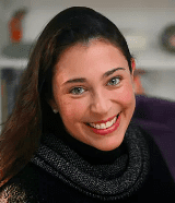 Cheerful woman with bright smile