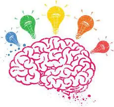 Brainstorming with colorful lightbulbs