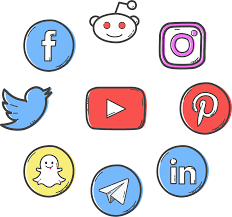Colorful social media logos