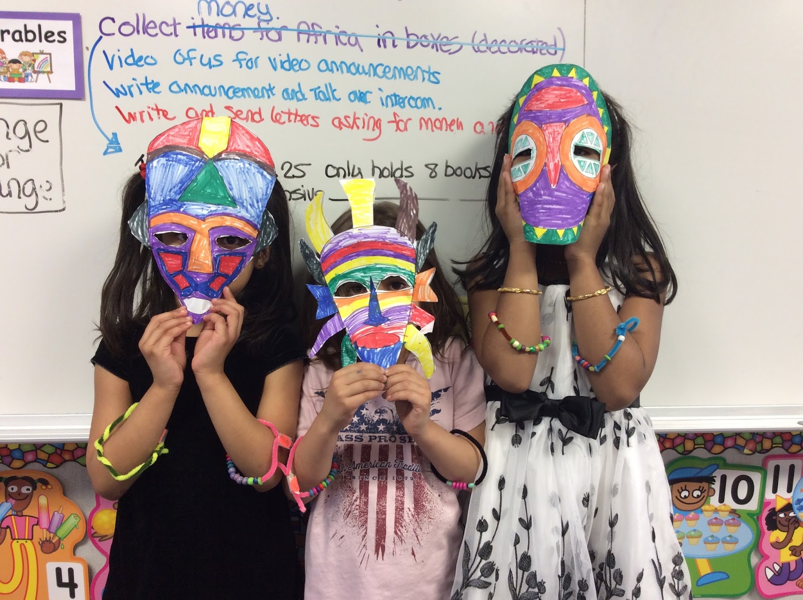 African Masks by Kindergarten Class