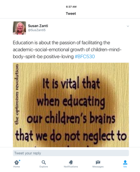 Twitter feed from Susan Zanti