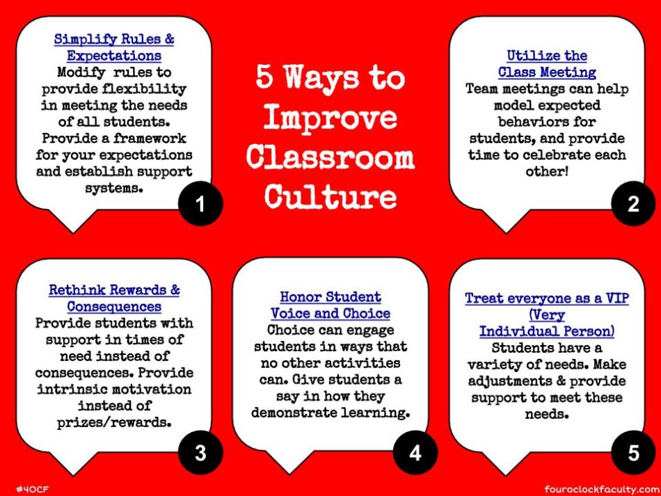 5 Ways to Improve Classroom Culture