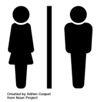 Universal Icon showing Men's and Women's Restrooms