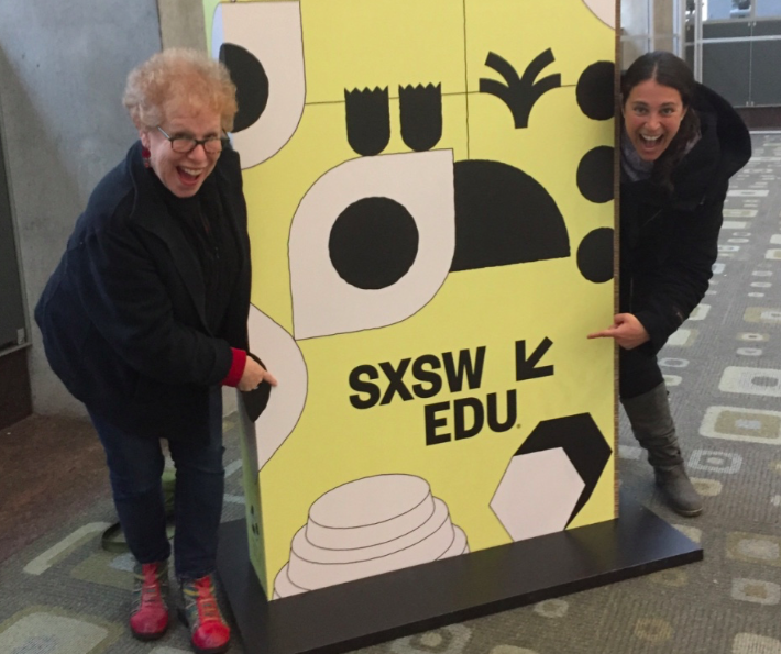 Lindsay and Barbara being silly at the SCSW EDU 2018 Conference