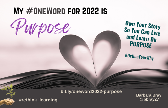 My #OneWord2022 is Purpose - Barbara Bray
