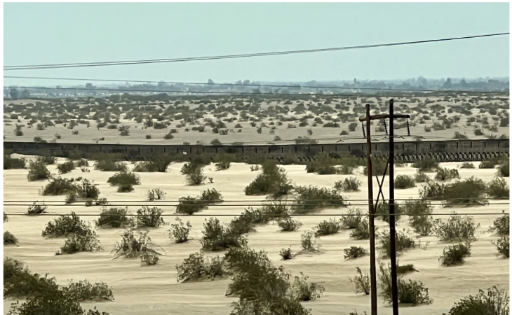 The Border Wall in the desert