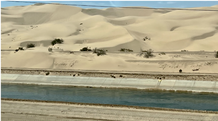 Aqueduct from the Colorado River bringing water to the Valley