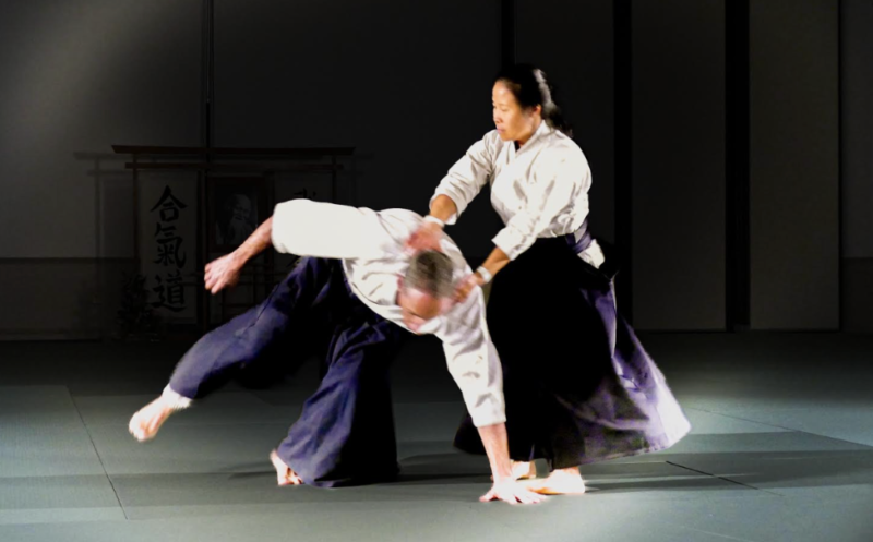 Qin Coe demonstrating Aikido