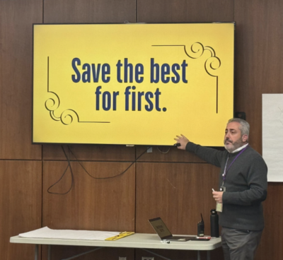 Quote from Dr. Marc Isseks: "Save the best for first."