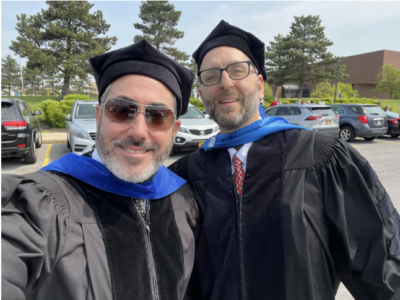 Mark Isseks and Nick at Hooding Ceremony
