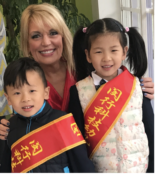 Jerri Kemble in Shanghai with kids