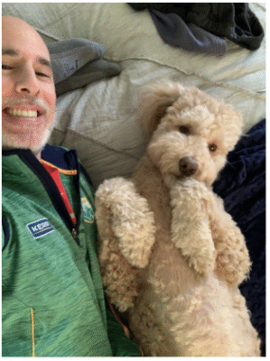 Jason Blair with his dog