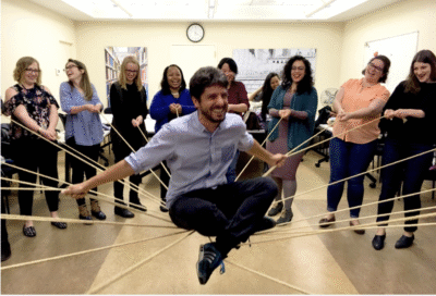 Tommaso Lana demonstrating play through Embodied Learning 