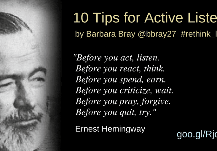 Bearded man portrait with active listening tips