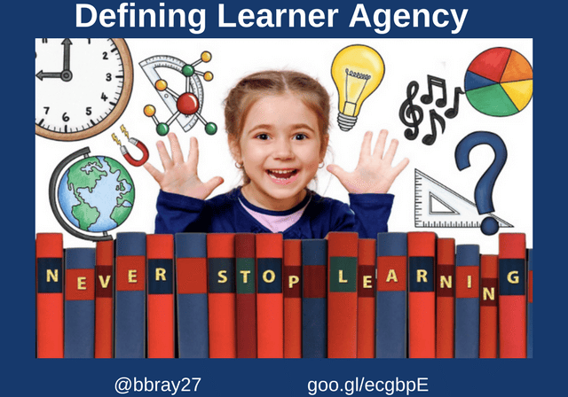 Smiling child with books and learning icons