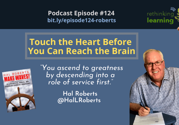 Podcast banner: smiling man and book cover
