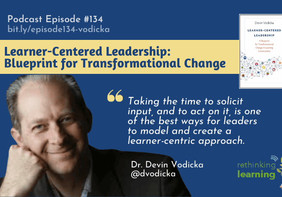 Learner centered leadership podcast cover with smiling man
