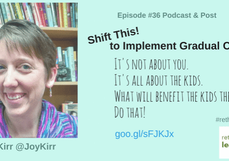 Smiling woman with education podcast graphic