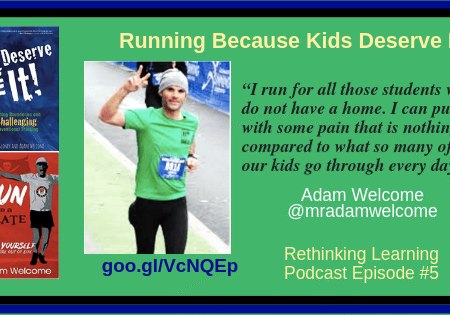 Runner in green shirt making peace sign
