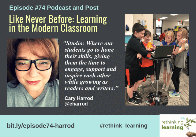 Podcast graphic: students collaborating around laptop