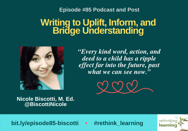 Episode 85 podcast cover: writing to uplift