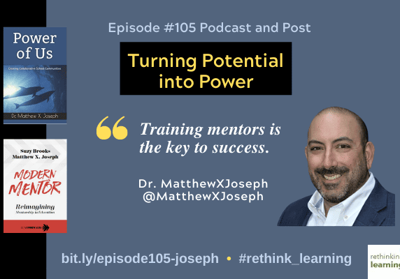 Podcast banner with mentor training quote, portrait