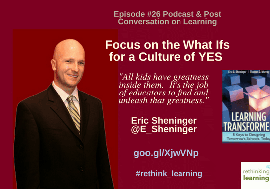 Smiling man in suit beside learning podcast graphic