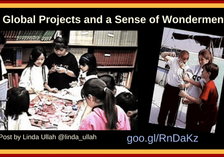 Children collaborating on hands-on global projects