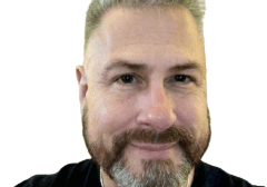 Bearded man with short haircut
