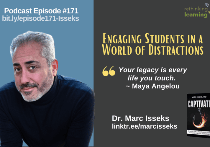 Podcast promo: speaker, book, engaging students headline