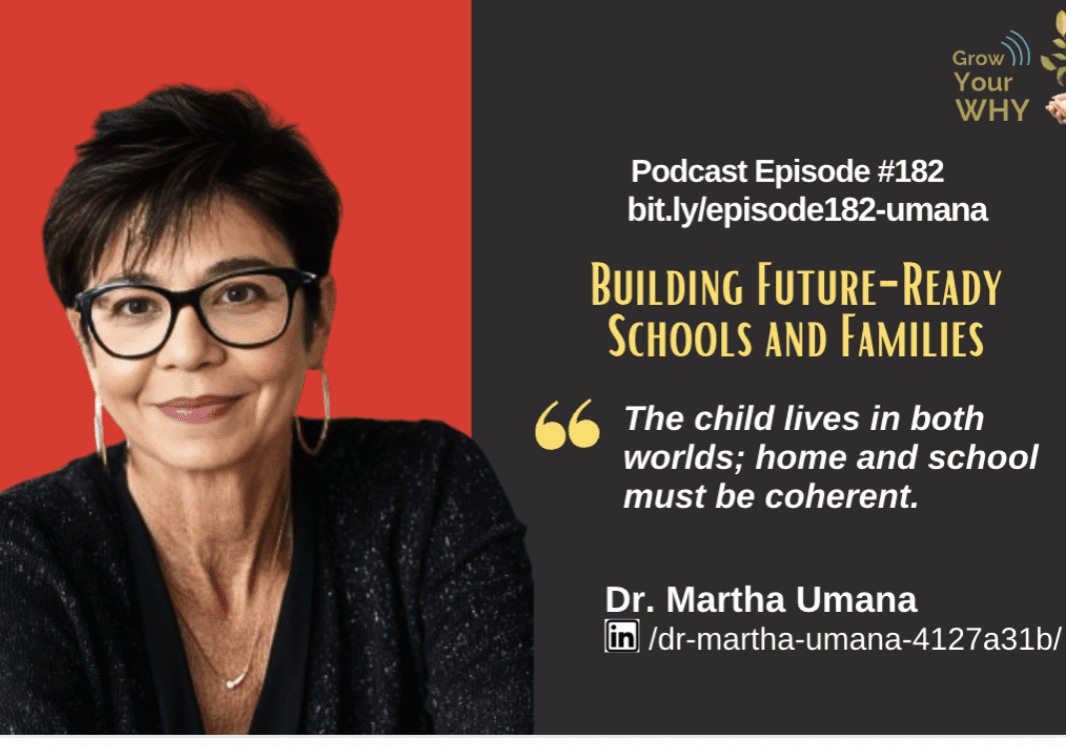 Podcast episode promoting child-centered education for future-ready schools and families.