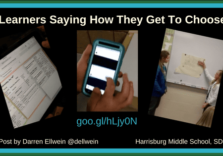 Students using smartphone and presenting with worksheet