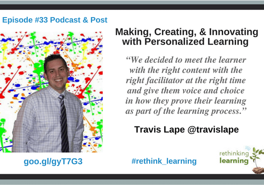 Smiling man beside personalized learning podcast graphic