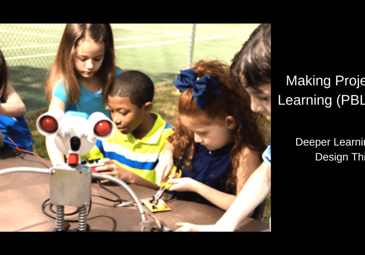 Group of kids testing electronics project