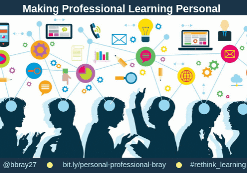 Professionals connected to digital learning icons