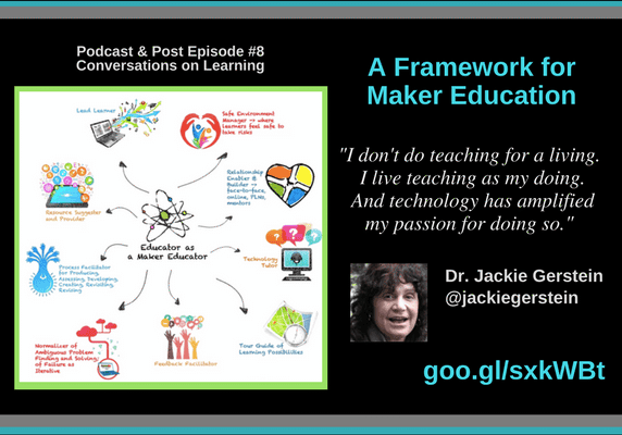 Maker education framework slide with quote