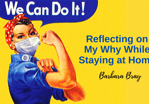 Rosie the Riveter wearing a face mask