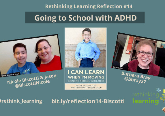 Collage: child and adults discussing ADHD