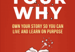 Red book cover with open book illustration.