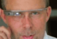 Man wearing smart glasses