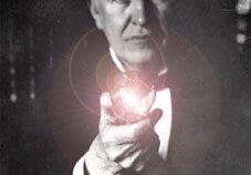 Thomas Edison with Light Bulb