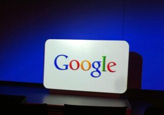 Google logo on illuminated sign