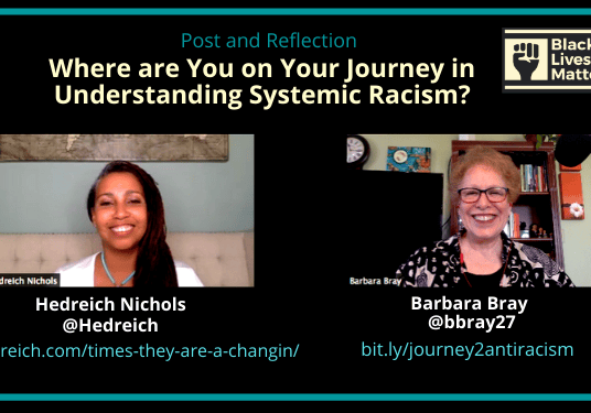 Two women in virtual discussion about systemic racism