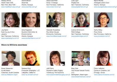 Business award winners' headshots and names