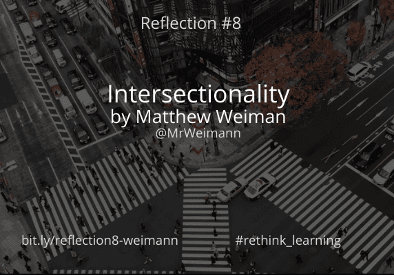 Aerial view of crosswalks with "Intersectionality" overlay